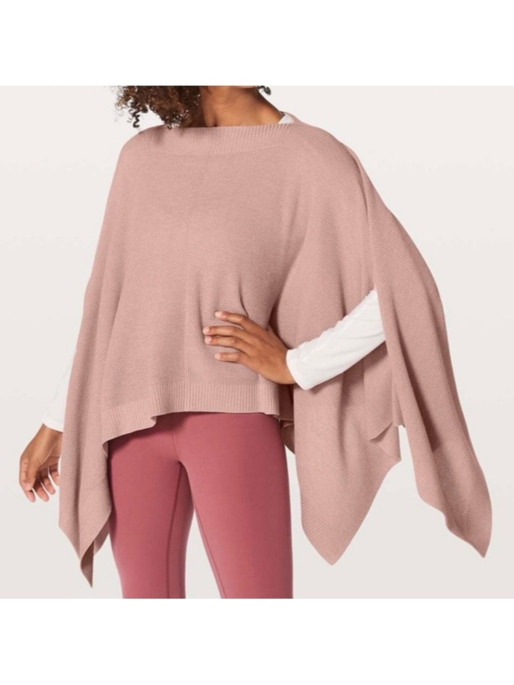 Lululemon Forward Flow Cape Heathered Mink Berry Pink Cashmere Blend